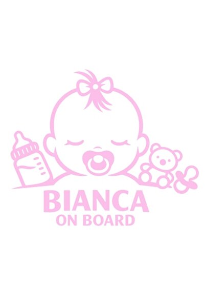 OEM Autocolant decorativ auto  "BIANCA LA BORD ", 10cm, Roz