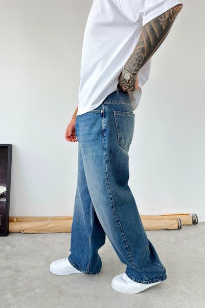 HAFKA Pantaloni albaștri Premium Super Baggy
