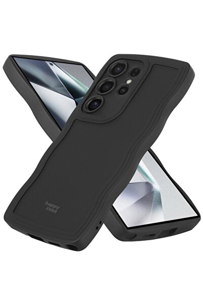 HappyCase Θήκη Samsung Galaxy S24 Ultra Wavy Σιλικόνης - Black