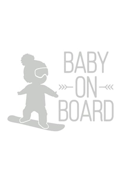 OEM Autocolant decorativ auto  "BEBE LA BORD ", skateboard, 10cm, Alb
