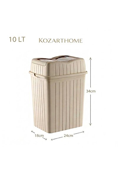 kozarthome 10 Liter Kitchen Bathroom Patterned Trash Can
