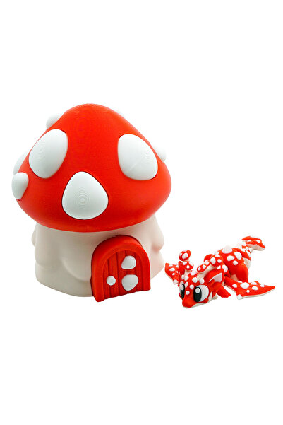 Eva Prints Set Mini Dragon Ciuperca cu Ou de Dragon, figurina articulata prin...