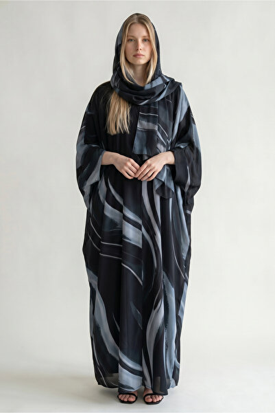 Genrice Printed Chiffon Abaya