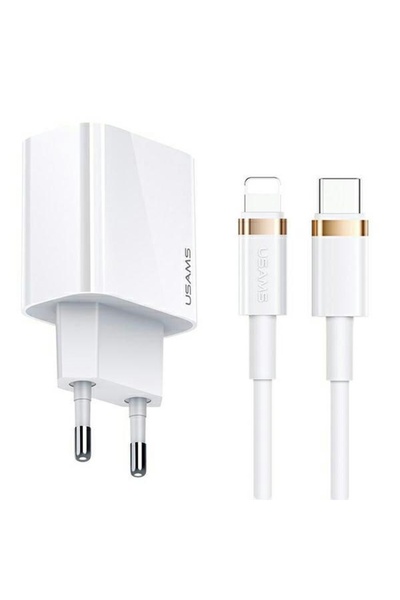 Usams Încărcător USB-C PD de 20W cu cablu Lightning