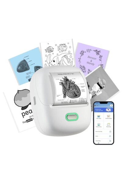 PRINCEWARE Imprimantă de etichete, ORGSTA S002, autoadezive, Bluetooth, 300 DPI