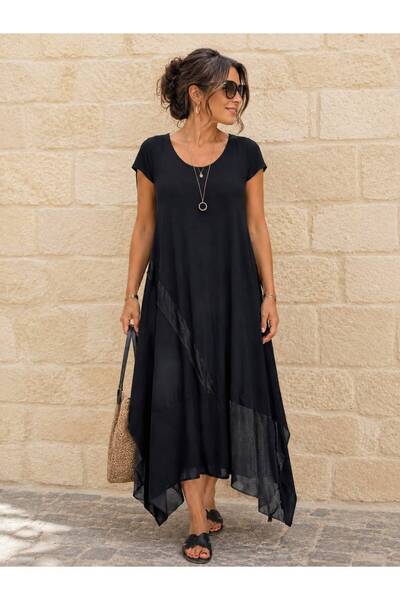 AGORATEKSTİL Women's Tulle Viscose Fabric with Mesh Detail 40-46