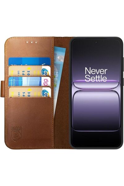 ROSSO Θήκη OnePlus Nord 5 Deluxe Δερμάτινο Πορτοφόλι - Brown