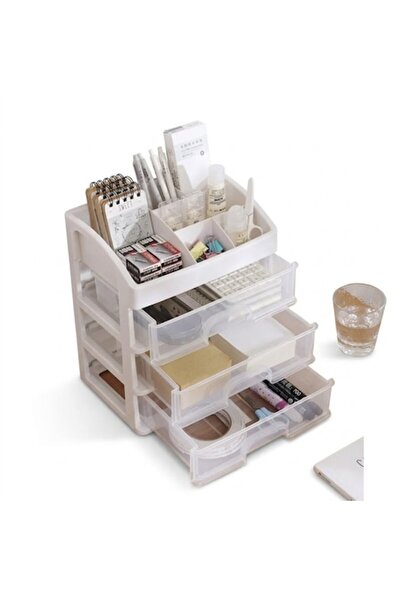 Soulima Organizator universal pentru cosmetice si bijuterii, 3 sertare transp...