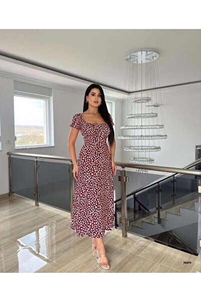 Modafeminen فستان ميدي بياقة مربعة من Desen1 582079