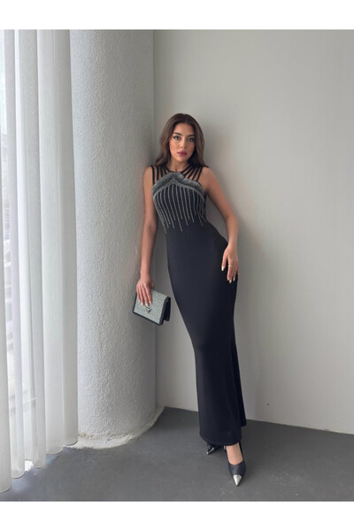 Efnaz style Women's Shoulder Multiple Strap Front Embellished Fishtail Cut Sh...