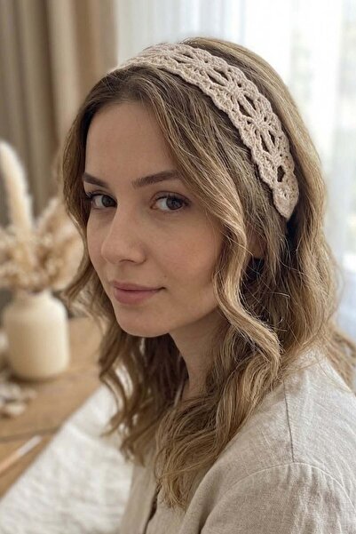 GRI MOR TEKSTIL Hand-Knitted Hair Band with Ties