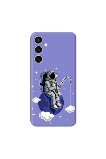 Other Samsung S24 FE Fishing space Purple Colored Silicone TPU Θήκη