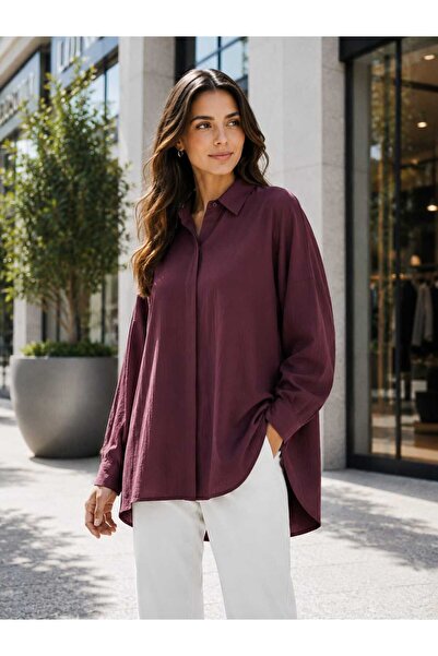 Puane Women's Standard Size Oversize Fit Keeten Look Shirt 10754