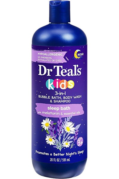 Dr Teals غسول استحمام للأطفال من أرومادينا تيل، غسول للجسم، شامبو بالميلاتوني...