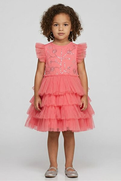 Luna Moon Toddlers Girl Embellished Dress, Pink