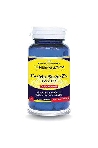 herbagetica Complex Forte (Ca+Mg+Se+Si+Zn) Cu Vitamina D3 30cps