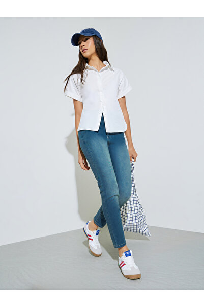 Styli Mid Rise Washed Ankle Length Slim Fit Jeans