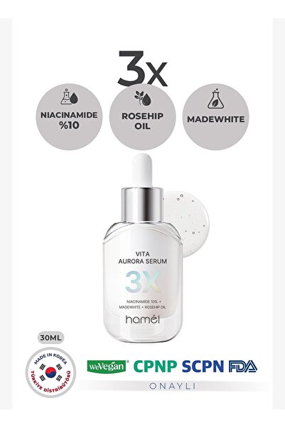 HAMEL 3X Vita Aurora Serum 10% Niacinamide Anti-Dark Spot Skin Tone Equalizin...