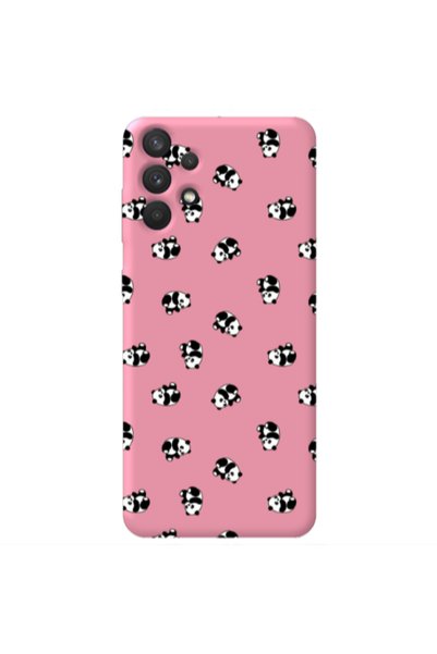 Other Samsung A32 4G Small Pandas Pink Colored Silicone TPU Θήκη