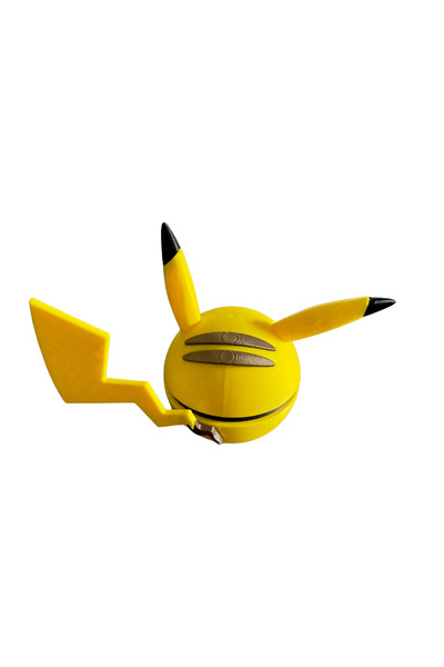 Eva Prints Figurina decorativa Pikachu PokéBall, model 3D, inspiratie Pokémon & Pikachu, obiect decor, cadou pentru colectionari, printata 3D in Romania