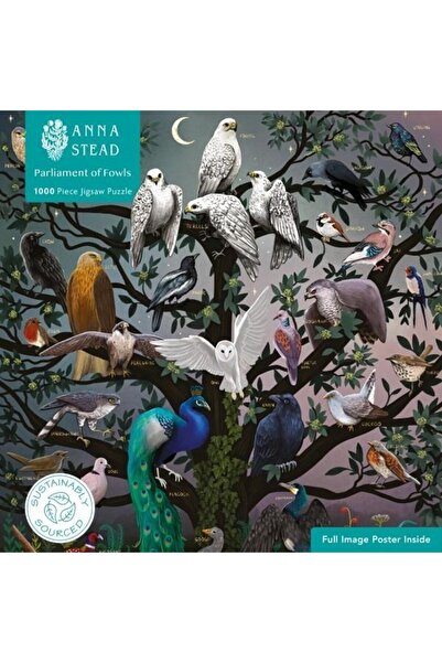 Flame Tree Puzzle 1000 piese Anna Stead Parliament of Fowls, ilustratie cu pa...