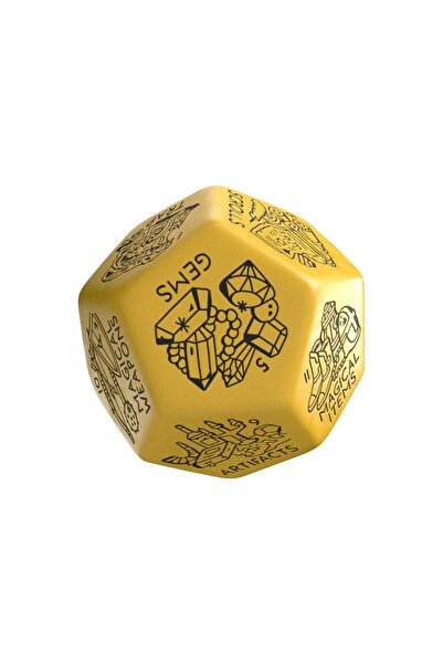 Q WORKSHOP Zar D12 Jumbo Viridian, galben, 2.5cm, pentru jocuri de societate
