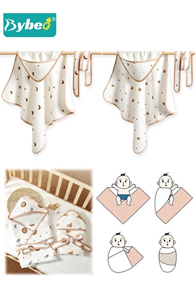 BYBEO 2 PCS Baby Swaddle Blanket Wrap Cap Set Newborn Infant Sleep Sack With ...