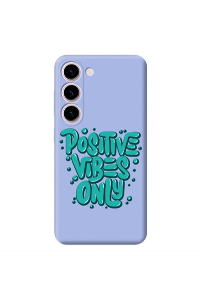 Other Samsung S23 Positive Vibes Only Light Purple Colored Silicone TPU Θήκη