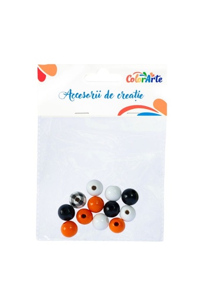MC Micostore Accesorii creatie - lemn - bile colorate, 1.6cm, set 12 buc, Col...