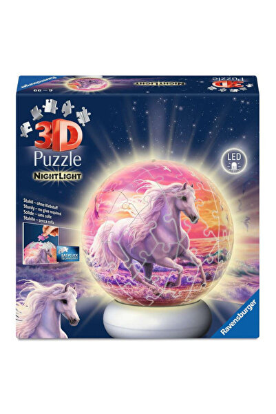RAVENSBURGER 72 buc - puzzle glob 3D iluminat - Cai pe plajă lumină de noapte...