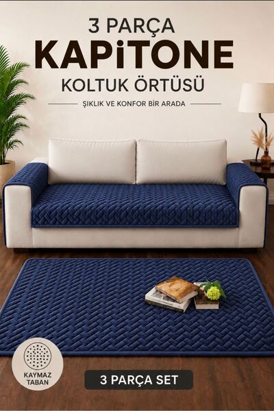 vivamia 7 Piece Non-Slip Base Quilted Seat Cover Set Sofa Bed Sofa Set