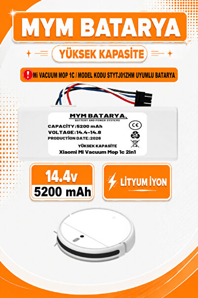 MYM BATARYA Xiaomi Mi Vacuum Mop 1c 2in1 Uyumlu Akıllı Robot Süpürge Bataryas...