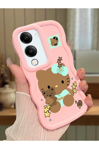Hontinga Vivo Y19S Compatible Case Camera Protector Pink Silicone Couple Phon...