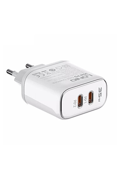 LDNIO A2528M Încărcător Dual USB-C 35W Alb