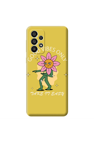 Other Samsung A53 Good Vibes Only Yellow Colored Silicone TPU Θήκη
