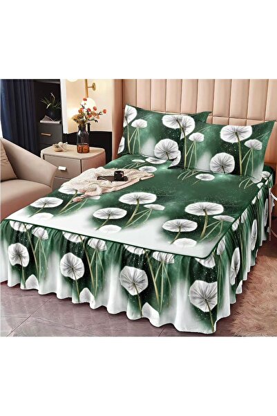 Truva Home Финет Пучиоаса Лен |   3 части с долен чаршаф с ластик и волани | ...