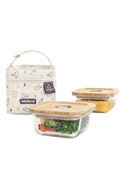 Miniland ΣΕΤ 2 ΔΟΧΕΙΩΝ 210 ML PACK 2 GO SQUARE CHICK