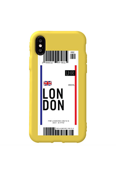 Other Apple iPhone Xs London Arrival Yellow Colored Silicone TPU Θήκη