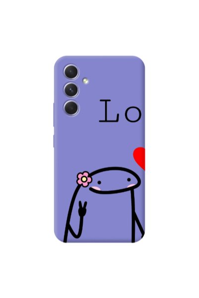 Other Samsung A56 Love 1 Purple Colored Silicone TPU Θήκη