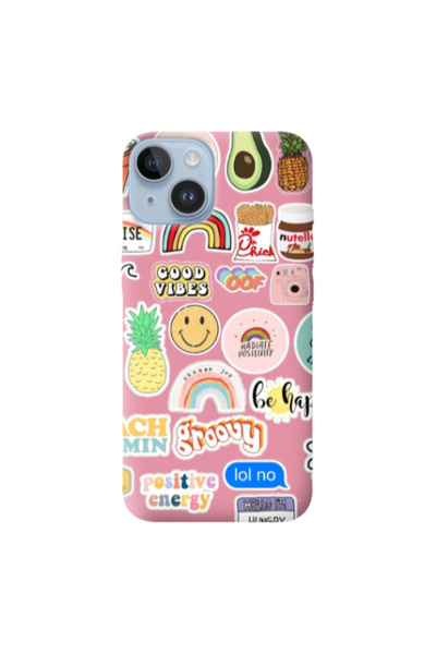 Other Apple iPhone 14 Plus Good vibes Pink Colored Silicone TPU Θήκη