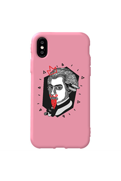 Other Apple iPhone Xs Bearded Pink Colored Silicone TPU Θήκη