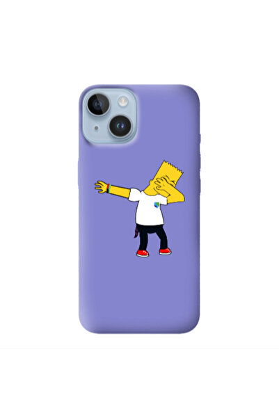 Other Apple iPhone 14 Simpsons2 Purple Colored Silicone TPU Θήκη