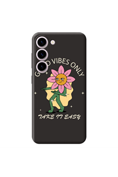 Other Samsung S23 Good Vibes Only Black Colored Silicone TPU Θήκη