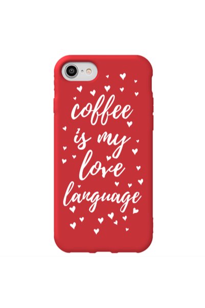Other Apple iPhone SE 2020 Coffe is my love language Red Colored Silicone TPU...