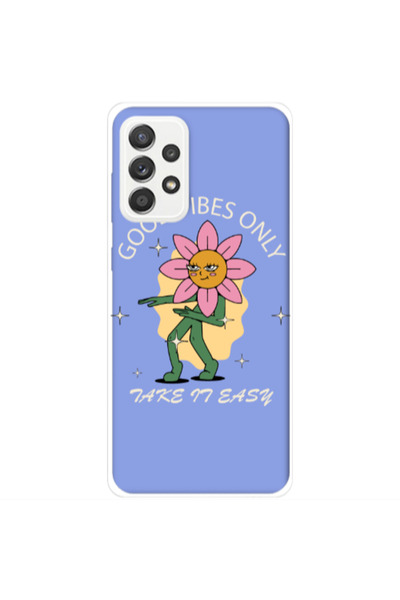 Other Samsung A33 Good Vibes Only Light Purple Colored Silicone TPU Θήκη