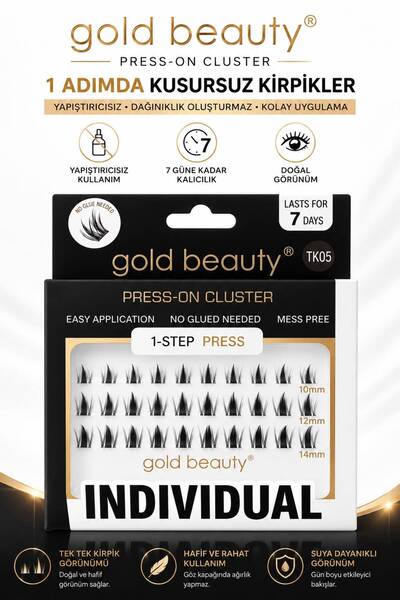 Gold Beauty Indıvıdual Kirpik Kendinden Yapışkanlı Takma Kirpik - Tek Tek Kirpik