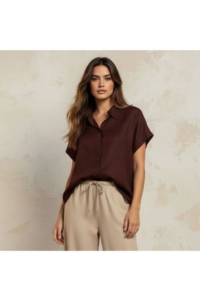 FAV Regular Fit Linen Blend Shirt with Extended Sleeves