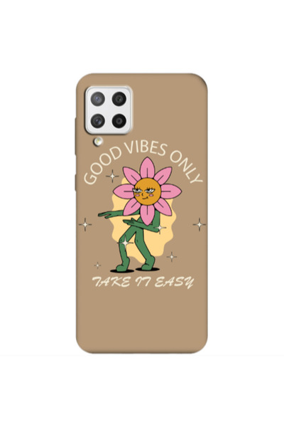 Other Samsung A42 5G Good Vibes Only Brown Colored Silicone TPU Θήκη