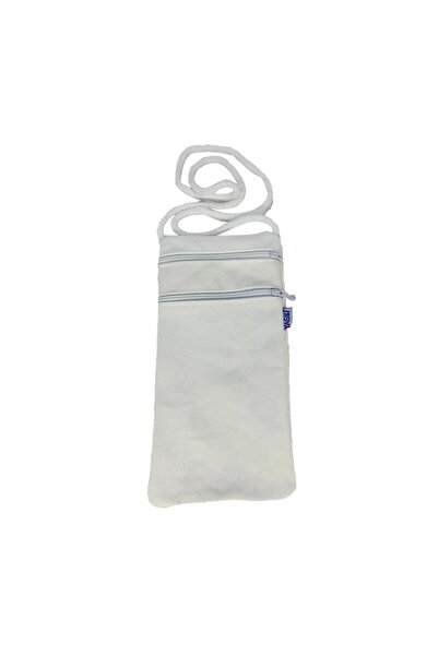 CAMİMARKET Neck Wallet with Double Zipper in White – Suitable for Hajj, Umrah...