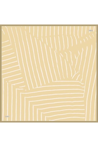 Levidor Yellow Stripe Detailed Twill Silk Scarf